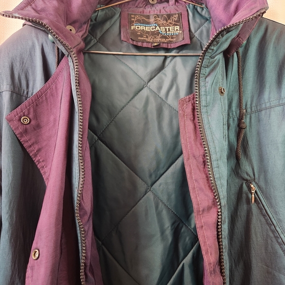 💜 Vtg 90s Forcaster Winter Coat | Iridescent | S 🧥 - Picture 5 of 13
